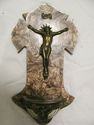 Devotional Antique Cross Crucifix Holy Water Font 