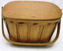 Vintage Wood Womens Basket Purse Primitive Handbag