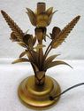 Vintage Metal Flowers Wheat Sheaf Lamp Toleware Go