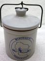 Vintage Glassware Cheese Crock with Bail Locking L