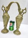 Superb Antique Pair Ornate Ewers Tall Matched Pitc