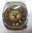 Rare Vintage Fossil Wrist Watch Womans White Leath