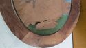 Antique Reverse Painting Convex Bubble Glass Wood 