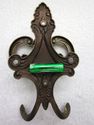 Large Ornate Antique Brass Hat Coat Hanger Ornate 