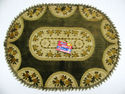 Vintage Old Italian Gold Brocade Doily Doiley Rug 