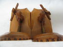 Lovely Pair of Vintage Wooden Bookends with Old Du