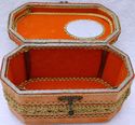 Vintage 1950s Womens Embellished Wood Box Purse wi