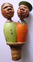 **Vintage Carved wood Mechanical Animated Bottle S