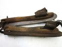 Rustic Primitive Antique Pair Wooden Ice Skates w 