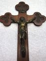 Antique Ornate Religious Crucifix Wood Cross Coppe