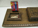 Elaborate Vintage Carved Wood Match Box Cigarette 