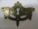 Rare Old Ornate Antique Brass Keyhole Cover Escutc