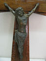 Huge old Antique Religious Wood Cross Crucifix Bro