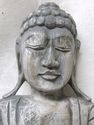 L Vintage Praying Meditating Buddha Wood Carving S