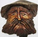  Vintage Folk Art Face Figurine Statue Bush Man Bl