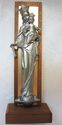 Ornate Vintage Madonna & Child Pewter Religious Pl