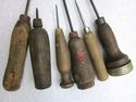 Lot Collection 6 Vintage *Ice Picks* Wooden Handle