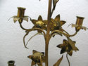 L Antique Gold Flowers Candle Holder Stand Old Ita