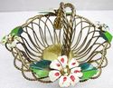 Vintage Italian Tole Gilded Basket 1950 Era Shabby