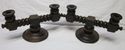 Great Old Antique Pair Double Candle Holders Stick