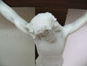 Large Antique Crucifix Wood Wall Vintage Bisque Po