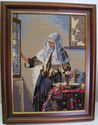 Vintage Framed Cross Stitched Needle Point Needlep