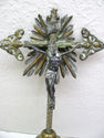 Stunning Antique Religious Silver, Brass Cross Cru