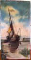 Antique Original Old Dutch Painting Ship Sloop wit