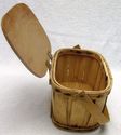 Vintage Wood Womens Basket Purse Primitive Handbag