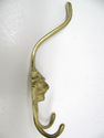 Antique Lion Head Brass Hat Coat Hanger Hook  Vict