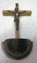 Antique Jesus Christ Holy Water Font with Vintage 