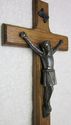 Vintage 1950 Era Crucifix Carved Wood Stand Corpus