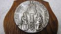 Antique Holy Water Font Silver Souvenir Plaque of 