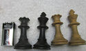 Vintage Staunton Style Wood CHESS & Checker Set In