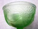 Set Vintage Clear & Green Vaseline Depression Glas