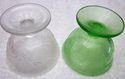 Set Vintage Clear & Green Vaseline Depression Glas