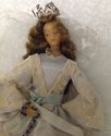 Old Antique Madonna Wax Angel w Rosary & Lace Figu