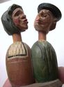  Vintage ANRI Hand Carved Wood Bottle stopper Kiss