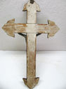 Stunning Old Antique Religious Wood Cross Silver C