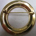 Beautiful Vintage Trifary Brooch Pin Gold Round Sh