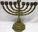 Stunning Antique Brass Chanukah Menorah Hanukkah 9