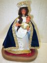 Old Antique Madonna Wax Angel w Child & Lace Figur