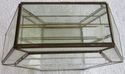 L Vintage Glass Mirrored Curio Cabinet Brass Jewel