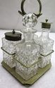 Antique Condiment Cruet Set Vintage ESPN Silver pl