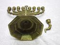 Antique Brass Chanukah Menorah Hanukkah  9 Candle 