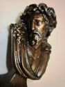 Antique Heirloom Jesus Christ Bronzed Bust Statue 