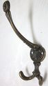 Large Antique Brass Hat Coat Hanger Ornate Hook Vi