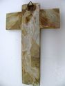 Gorgeous Antique Marble Art Crucifix Cross w Bronz