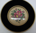 Vintage Needlepoint Art Flowers Wooden Frame under