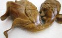 Gorgeous Wood Statue Kissing Loving Couple Hand Ca